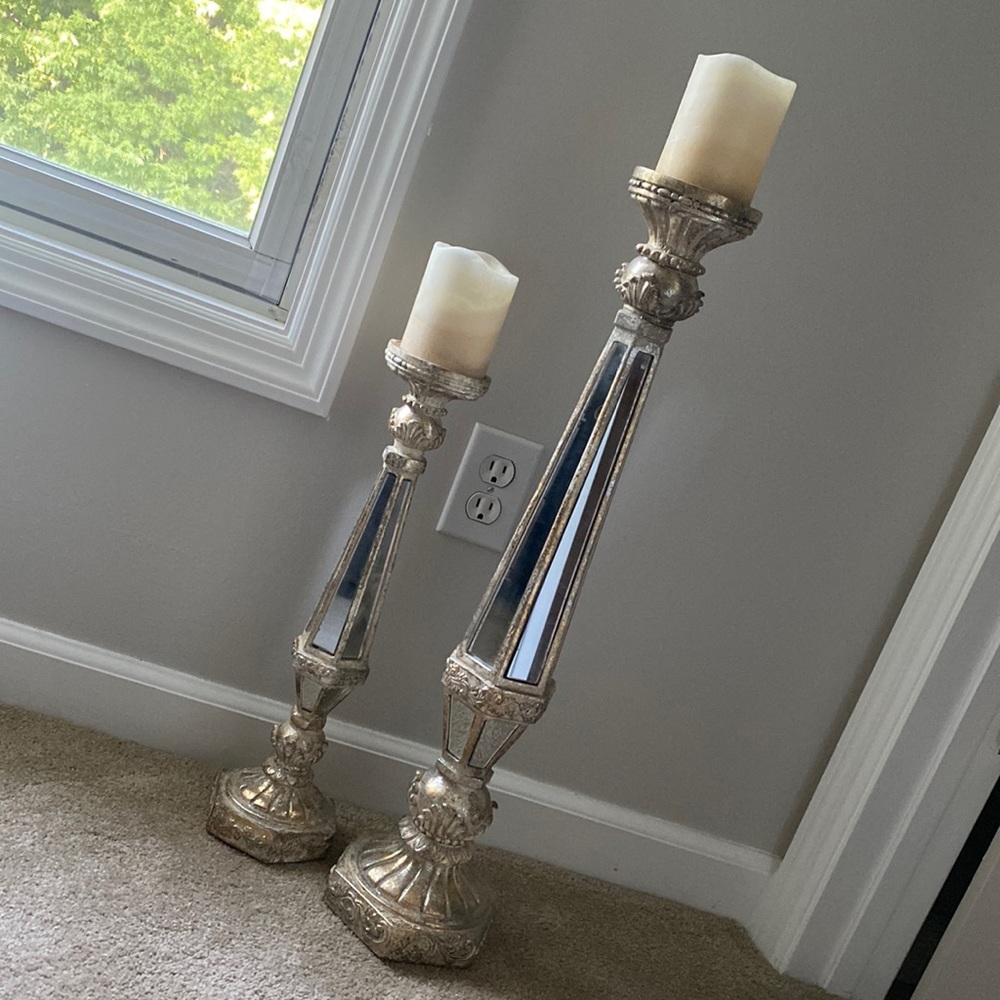 Pier 1 Candle Holders with battery powered candles.